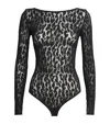 Wolford Leo String Body With Animalier Patterns In Black