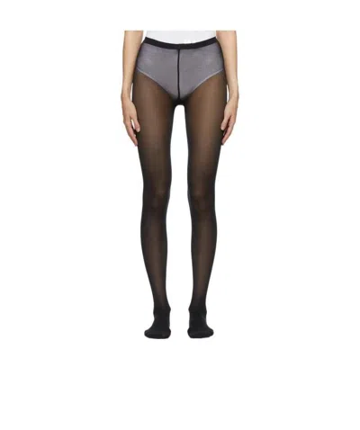 Wolford Logo Panty Hose In Black