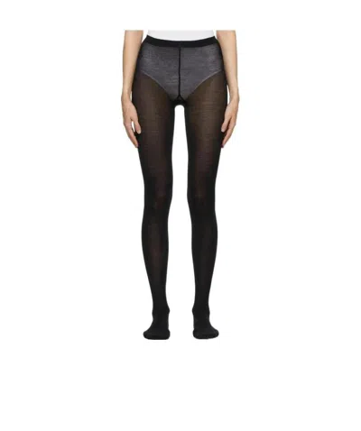 Wolford Logo Pantyhose In Black
