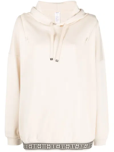 Wolford Logo-print Drawstring Hoodie In Neutrals