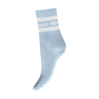 Wolford Logo Rib Socks In Blue