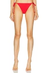 Wolford Logo Swim Side Tied Bikini Bottom In Flame