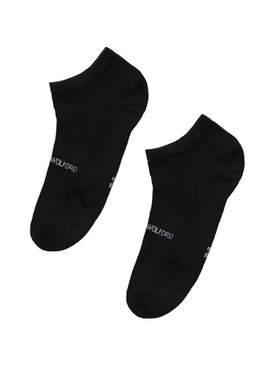 Wolford Logo-knit Sneakers Socks In Black