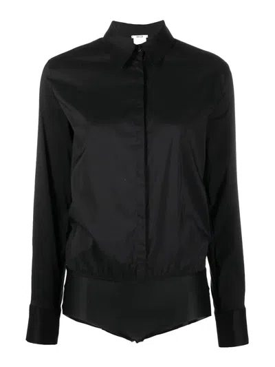 Wolford London Buttoned Cuffs Long-sleeved Body In Black