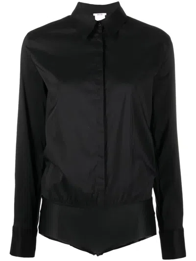 Wolford London Buttoned Cuffs Long-sleeved Body In Black