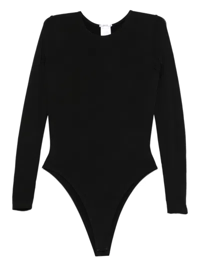 Wolford The V Neck Bodysuit In Black