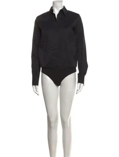 Pre-owned Wolford Long Sleeve Bodysuit In Black