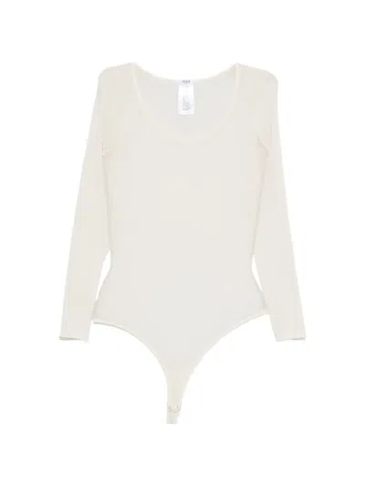 Wolford Buenos Aires Scoop Neck Long Sleeve Bodysuit In White