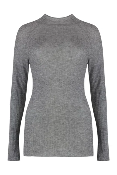 Wolford Long Sleeve Wool T-shirt In Grey