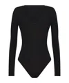Wolford Vermont Jersey Thong Bodysuit In Black