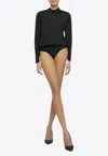 Wolford Long-sleeved Shirt Bodysuit In Black
