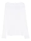 Wolford Lightweight Long Sleeve Top With Crew Neck In White