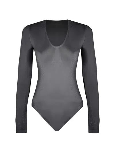 Wolford Long-sleeve Bodysuit In Gray