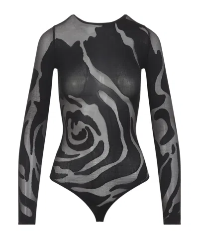 Wolford Long-sleeved Bodysuit In Black