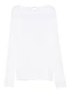 Wolford Lightweight Long Sleeve Top With Crew Neck In White