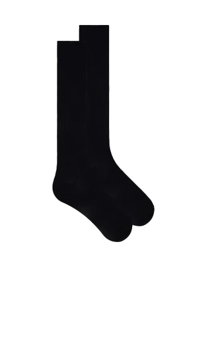 Wolford Luxury Cotton Rib Knee-highs In 黑色