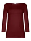 Wolford Fitted Knitwear Boat Neckline In Burgundy