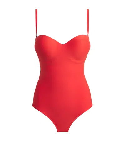 Wolford Mat De Lux Form Swimsuit In Red