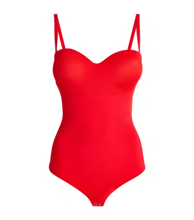 Wolford Mat De Luxe Forming Bodysuit In Red
