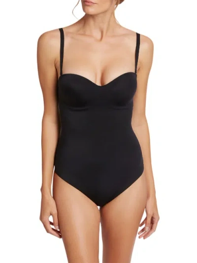 Wolford Mat De Luxe Forming String Bodysuit In Black