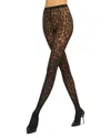 Wolford Matte Leopard Print Tights In Brown
