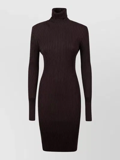 Wolford Merino Ribbed Knitted Dress In Brown