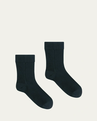 Wolford Merino Wool Ankle Socks In Deep Night