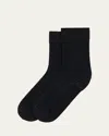 Wolford Merino Wool-blend Dot Crew Socks In Black