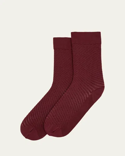 Wolford Merino Wool-blend Dot Crew Socks In Red