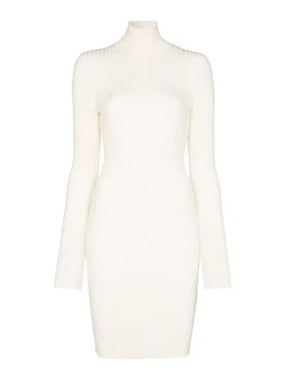 Wolford Merino Wool Ribbed Short Dress In White