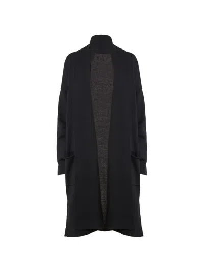 Wolford Merino-knitted Mid-length Cardigan In Black