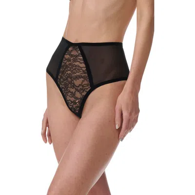 Wolford Mesh & Lace Shaping Briefs In Black