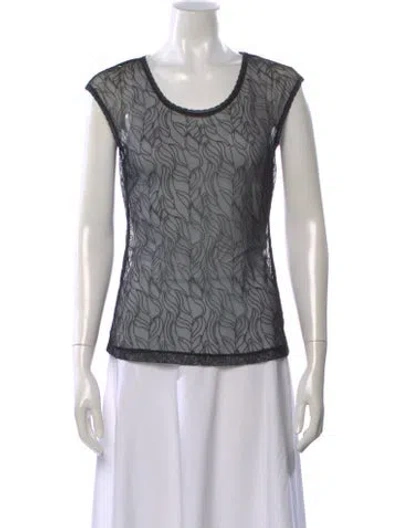 Pre-owned Wolford Mesh Patterned Top In Black