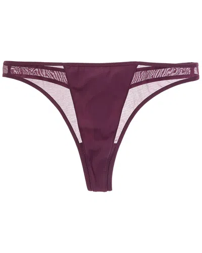 Wolford Mesh Thong In Burgundy