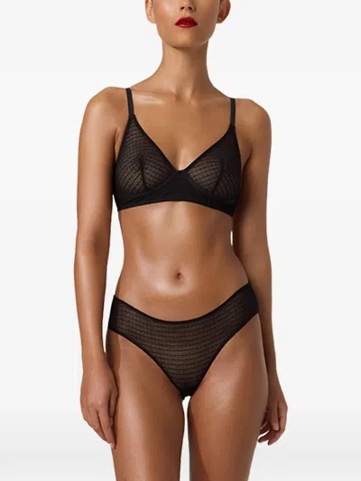 Wolford Mesh-texture Bra In Black