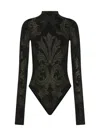 Wolford X Etro Metallic Jacquard Bodysuit In Black