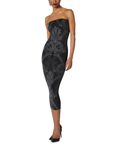 Wolford Metallic Jacquard Dress In Black/silver
