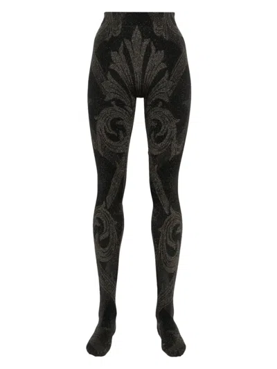 WOLFORD X ETRO METALLIC-THREADING JACQUARD TIGHTS