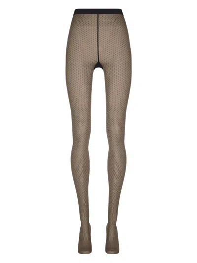 Wolford Micro Dot-patterned Tights In Black