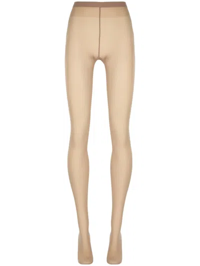Wolford Micro Dot-patterned Tights In Neutral