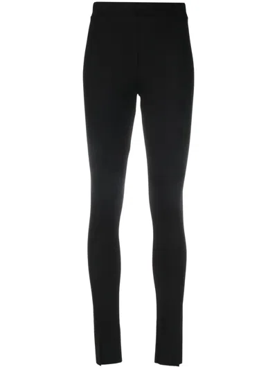 Wolford Ribbed Seamless Leggings Elastic Waistband In Black