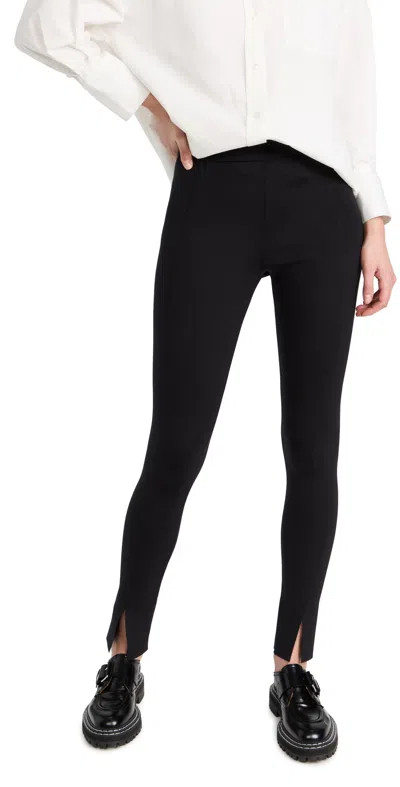 Wolford Ribbed Seamless Leggings Elastic Waistband In Black