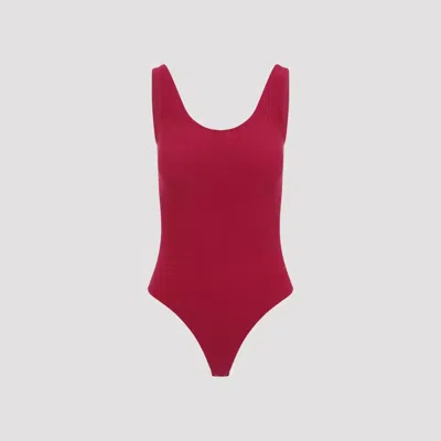 Wolford Mini Slash String Bodysuit For Women In Red