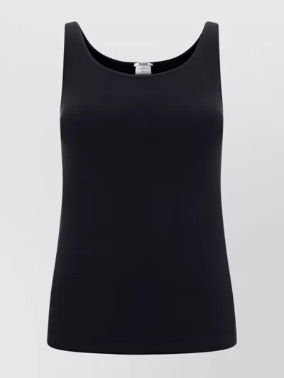 Wolford Monochrome Scoop Neck Sleeveless Slim Fit Top In Black