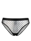 Wolford Sheer Logo-print Briefs In 000