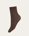 Wolford Mosaic Jacquard Crew Socks In 4850 Umber