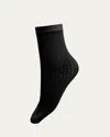 Wolford Mosaic Jacquard Crew Socks In Black