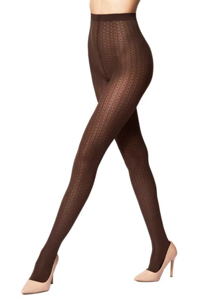 Wolford Mosaic Jacquard Tights In Umber