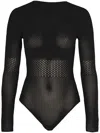 Wolford Mosaic Net Bodysuit In Black