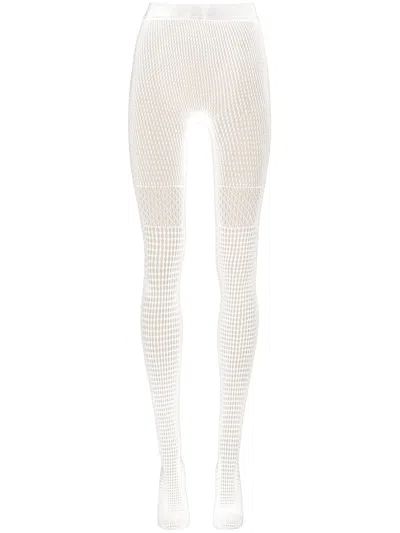 Wolford Mosaic Net Tights In White